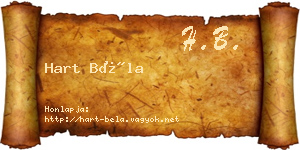 Hart Béla névjegykártya